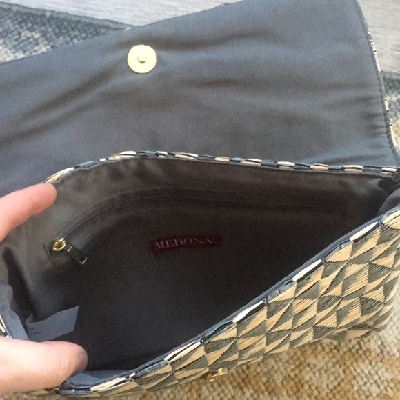 Merona Woven Grass Geometric Clutch NWOT - Picture 5 of 5